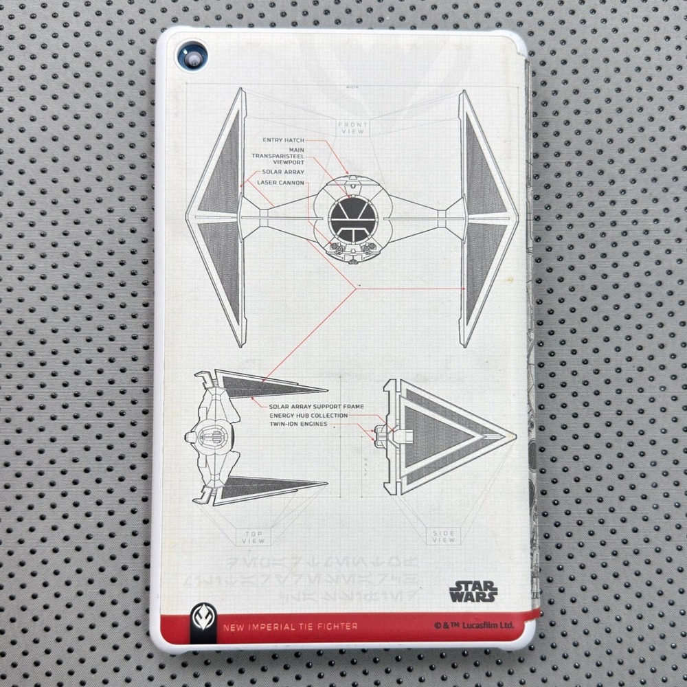 Amazon Fire HD 8 Tablet 8th Gen 16GB Blue Star Wars Folio Case Millennium Falcon